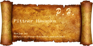 Pittner Havaska névjegykártya
